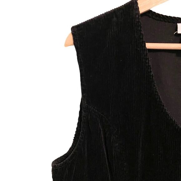 Vintage Avenue Black Corduroy Velvet Sleeveless Mini Dress in Size 14 W - Picture 4 of 6